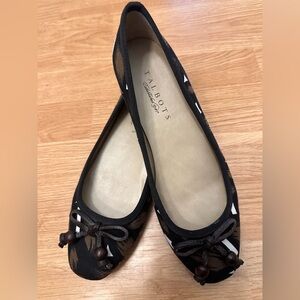 Talbots Black and Brown Patterned Flats